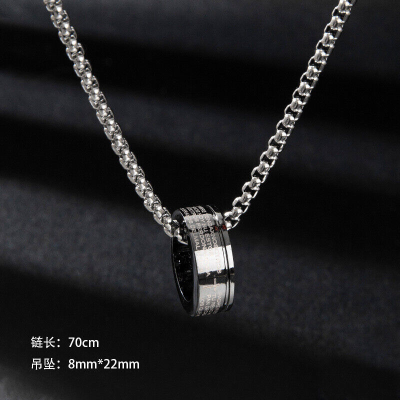 Titanium Steel 25 Inch Pendant Necklace Hip Hop Style Daily Matching Gift Set