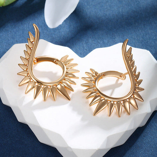 925 Silver Plated 18K Gold Surrounding Sunflower Shape Women's Earrings Gift Set