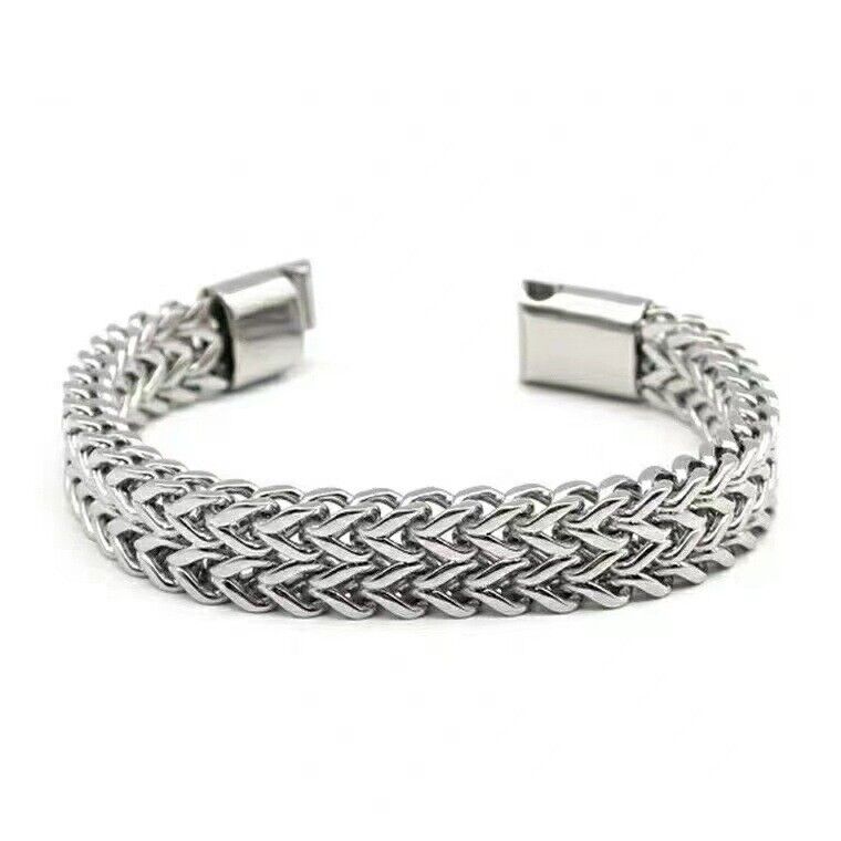 Titanium Steel multi-size Men's Double Row Square Chain Magnetic Clasp Bracelet