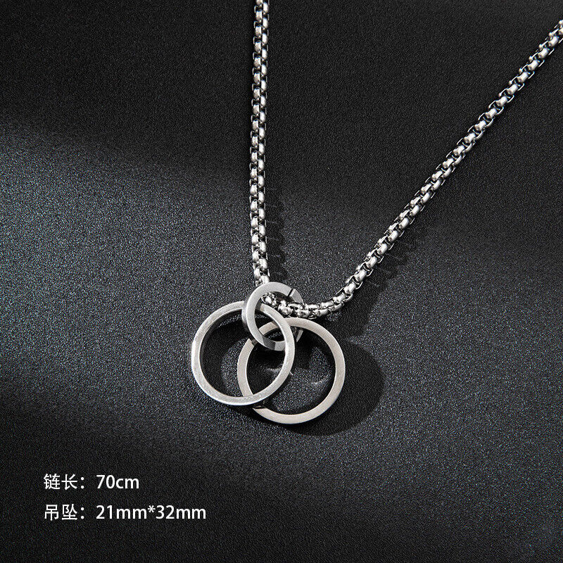 Titanium Steel 25 Inch Pendant Necklace Hip Hop Style Daily Matching Gift Set