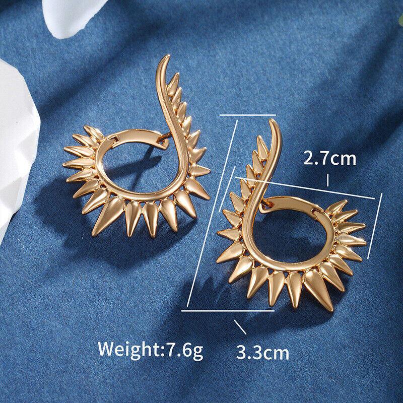 925 Silver Plated 18K Gold Surrounding Sunflower Shape Women's Earrings Gift Set