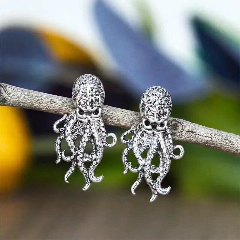 Octopus shape fashion animal shape earrings silver-plated gift set