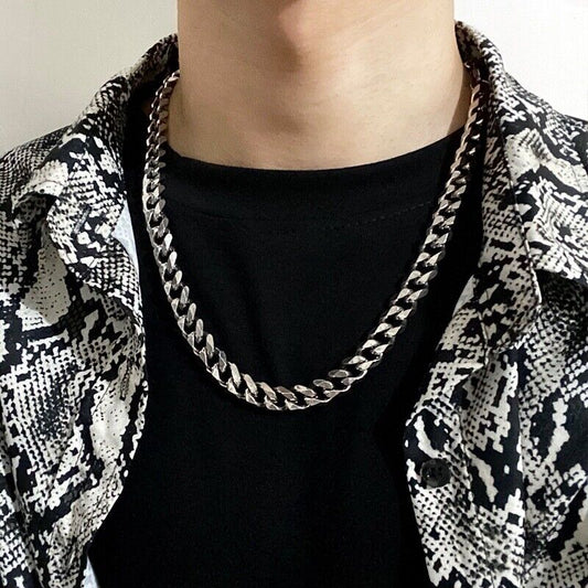 Titanium Steel Link Chain Necklace for Men Women,Punk Hip Hop Necklace