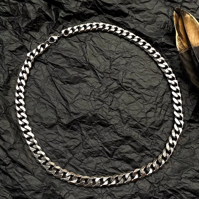 Titanium Steel Link Chain Necklace for Men Women,Punk Hip Hop Necklace