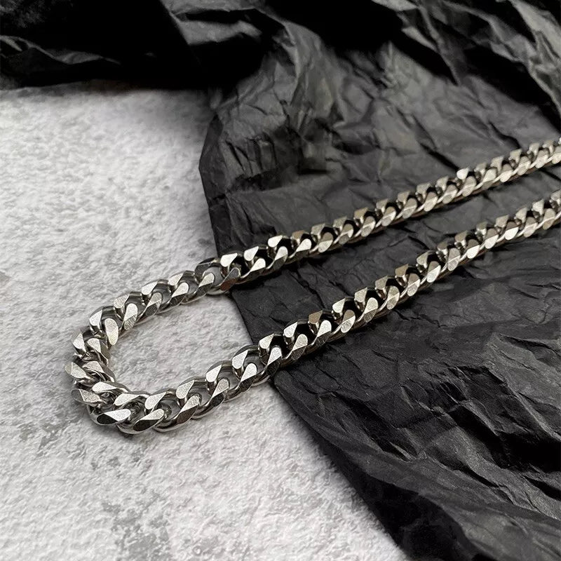 Titanium Steel Link Chain Necklace for Men Women,Punk Hip Hop Necklace