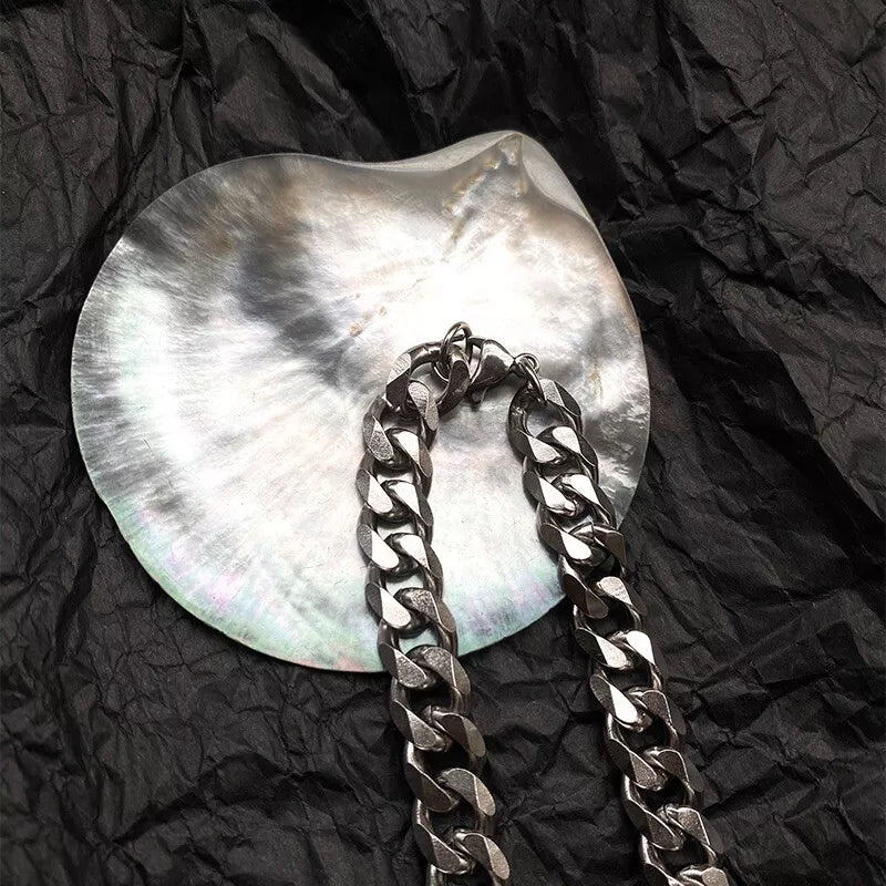 Titanium Steel Link Chain Necklace for Men Women,Punk Hip Hop Necklace