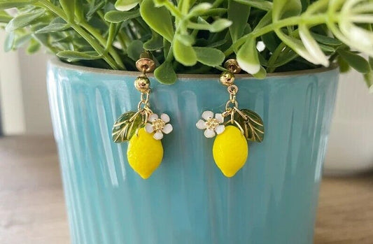 Czech Bead Lemon Drop Earrings